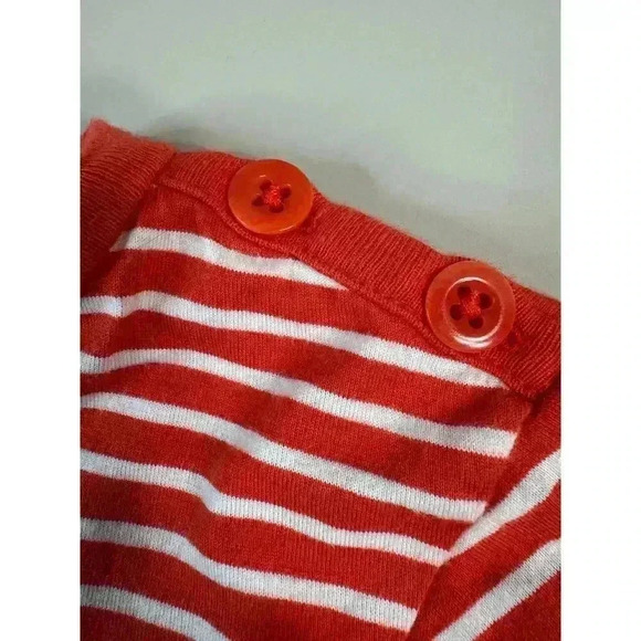Ralph Lauren Nautical Orange & White Stripe Button Detail Embroidered Pony Med - Picture 4 of 10